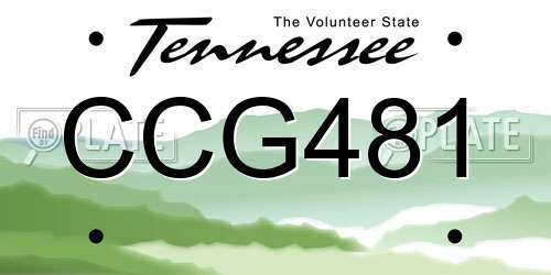 CCG481 Tennessee License Plate