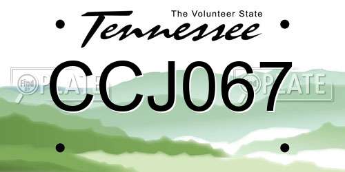 CCJ067 Tennessee License Plate