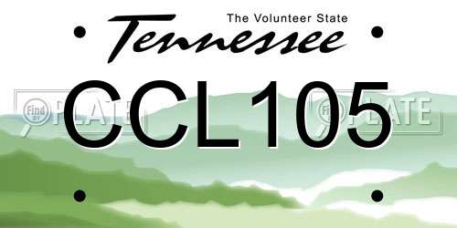 CCL105 Tennessee License Plate