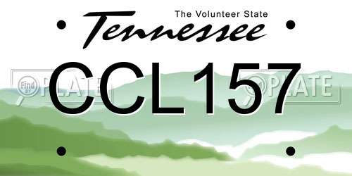 CCL157 Tennessee License Plate