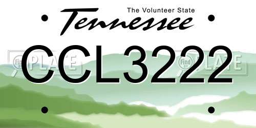 CCL3222 Tennessee License Plate