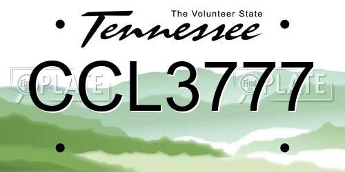 CCL3777 Tennessee License Plate
