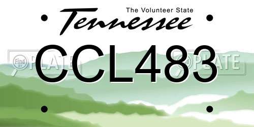 CCL483 Tennessee License Plate