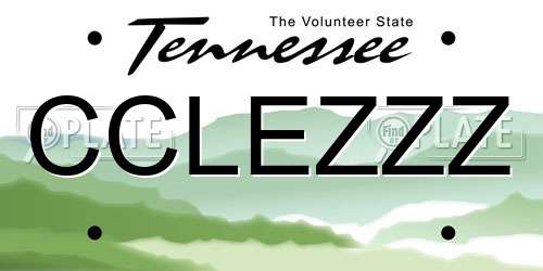 CCLEZZZ Tennessee License Plate