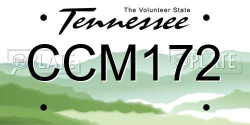 CCM172 Tennessee License Plate
