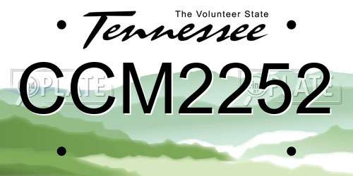 CCM2252 Tennessee License Plate