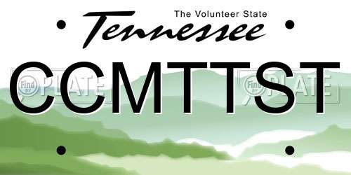 CCMTTST Tennessee License Plate
