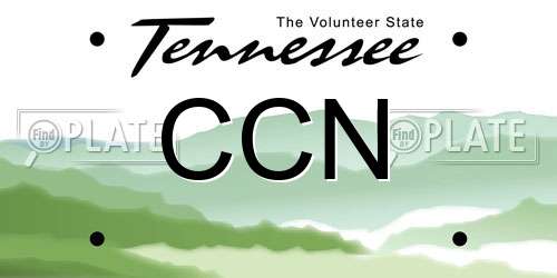 CCN Tennessee License Plate