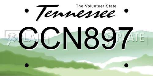 CCN897 Tennessee License Plate