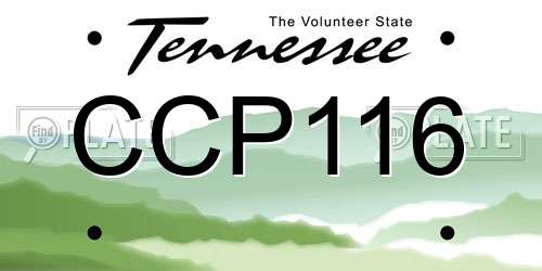 CCP116 Tennessee License Plate