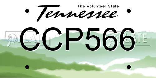 CCP566 Tennessee License Plate