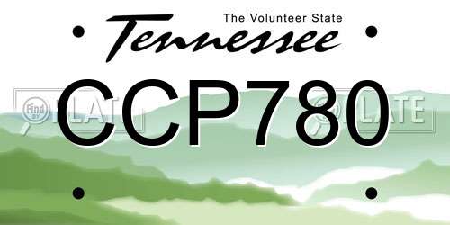 CCP780 Tennessee License Plate
