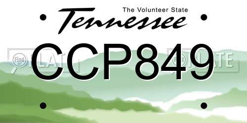CCP849 Tennessee License Plate