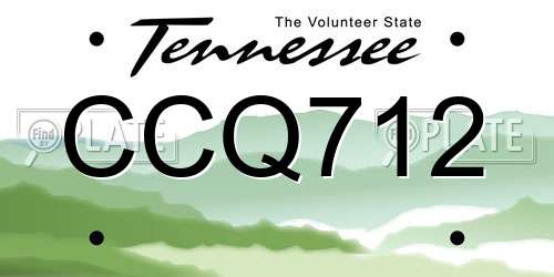 CCQ712 Tennessee License Plate