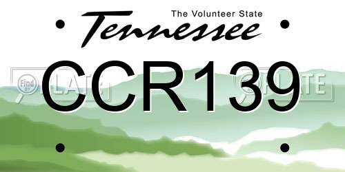 CCR139 Tennessee License Plate