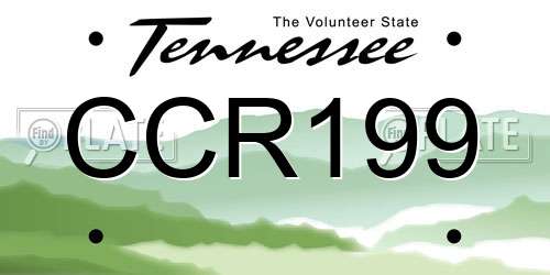 CCR199 Tennessee License Plate