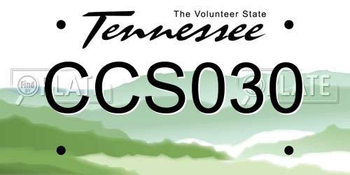 CCS030 Tennessee License Plate