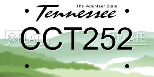 CCT252 Tennessee License Plate