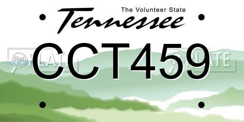 CCT459 Tennessee License Plate