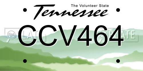 CCV464 Tennessee License Plate