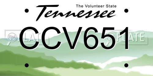 CCV651 Tennessee License Plate