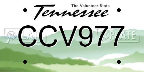 CCV977 Tennessee License Plate
