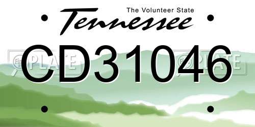 CD31046 Tennessee License Plate