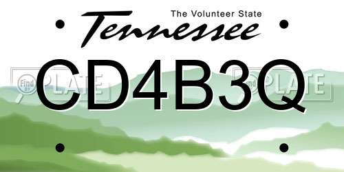 CD4B3Q Tennessee License Plate
