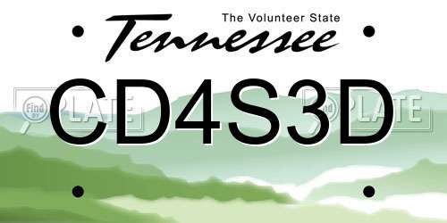 CD4S3D Tennessee License Plate