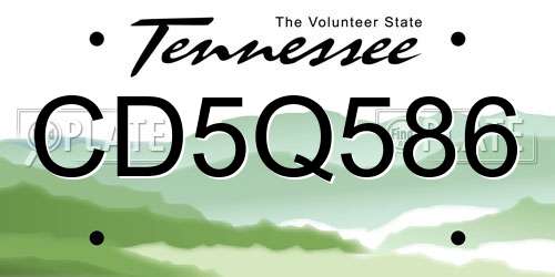 CD5Q586 Tennessee License Plate