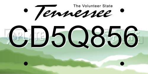 CD5Q856 Tennessee License Plate