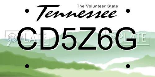 CD5Z6G Tennessee License Plate