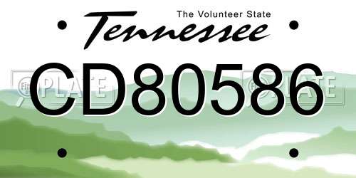 CD80586 Tennessee License Plate