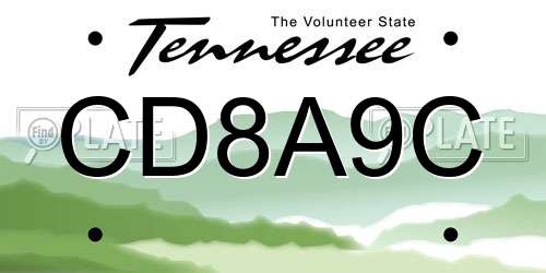 CD8A9C Tennessee License Plate