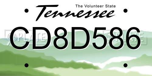 CD8D586 Tennessee License Plate