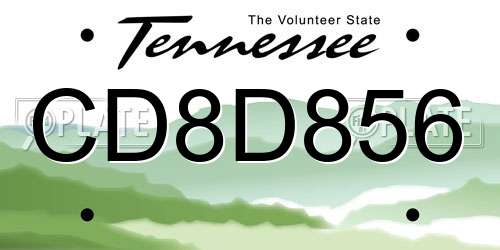 CD8D856 Tennessee License Plate
