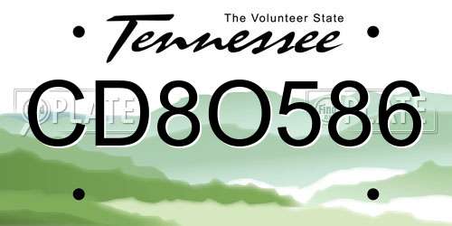 CD8O586 Tennessee License Plate