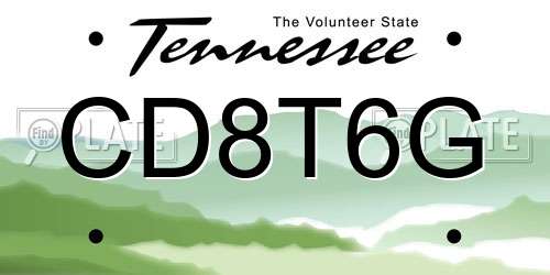 CD8T6G Tennessee License Plate