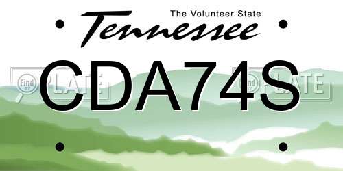 CDA74S Tennessee License Plate
