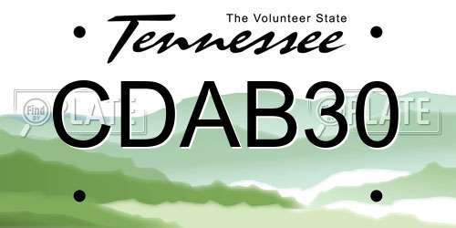 CDAB30 Tennessee License Plate