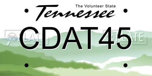 CDAT45 Tennessee License Plate