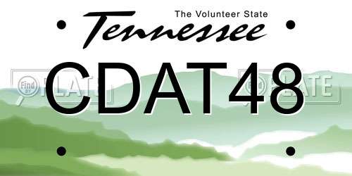 CDAT48 Tennessee License Plate