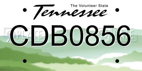 CDB0856 Tennessee License Plate