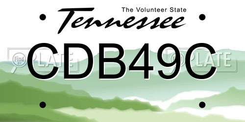 CDB49C Tennessee License Plate
