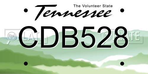 CDB528 Tennessee License Plate