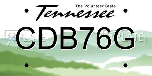 CDB76G Tennessee License Plate