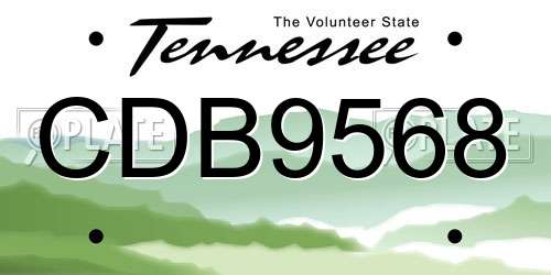 CDB9568 Tennessee License Plate