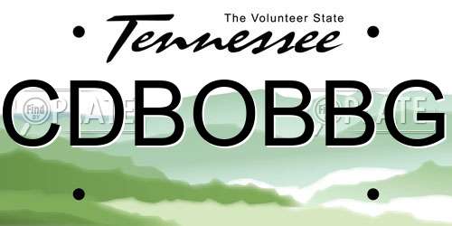 CDBOBBG Tennessee License Plate