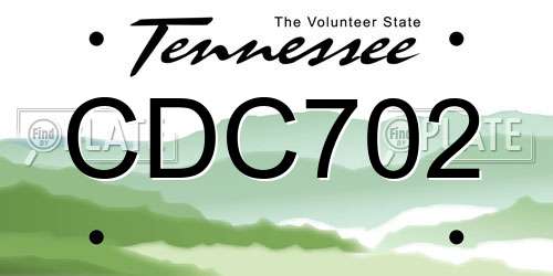 CDC702 Tennessee License Plate