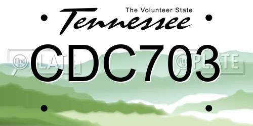 CDC703 Tennessee License Plate
